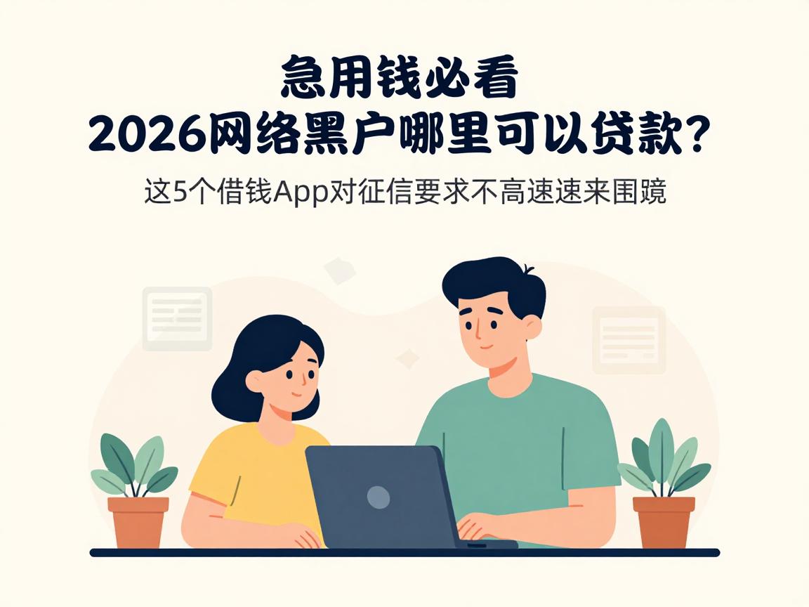 急用钱必看！2026网络黑户哪里可以贷款？这5个借钱App对征信要求不高速来围观