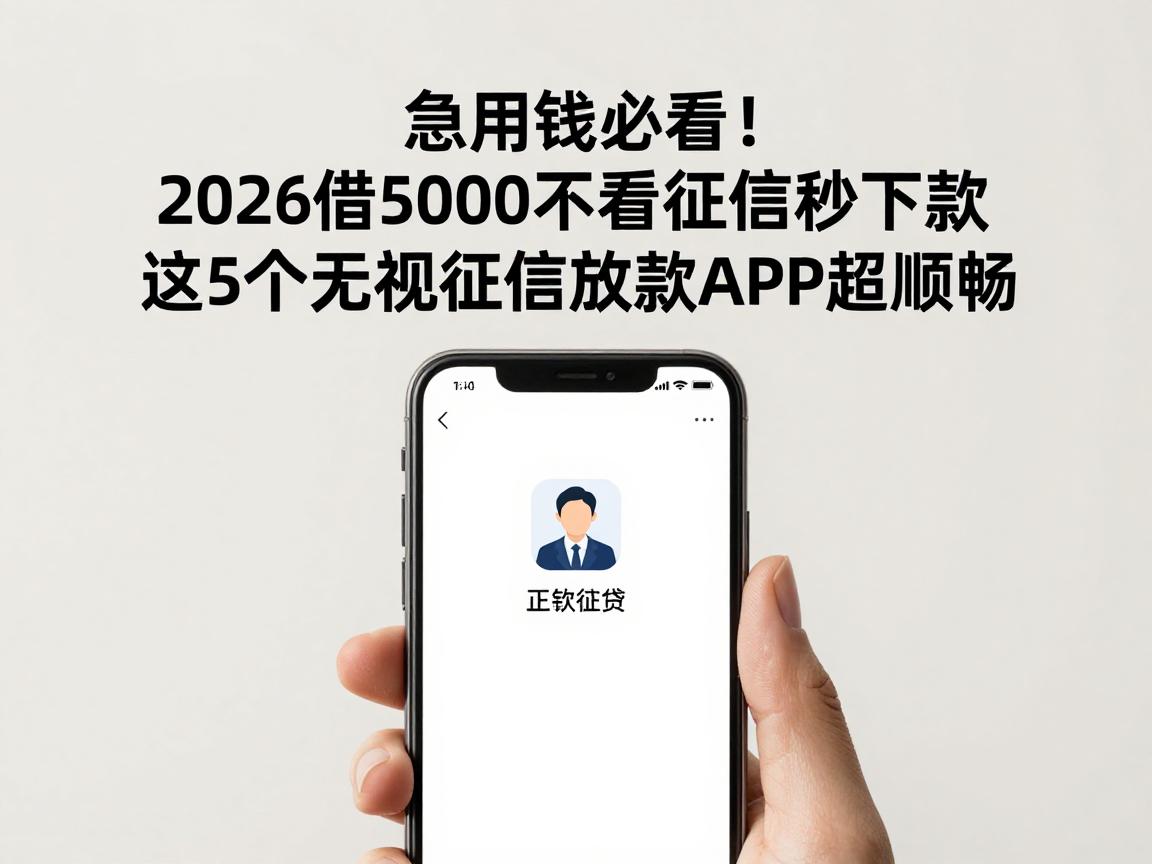 急用钱必看!2026借5000不看征信秒下款,这5个无视征信放款APP超顺畅