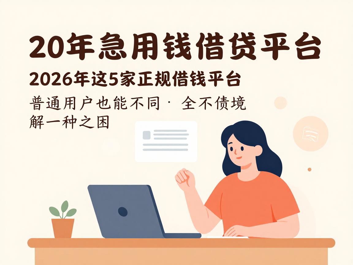 急用钱必看!2026年这5家正规借钱平台,普通用户也能高效速申