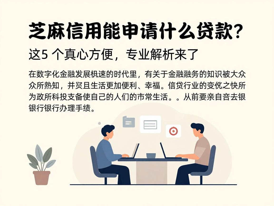 芝麻信用能申请什么贷款?这5个真心方便,专业解析来了