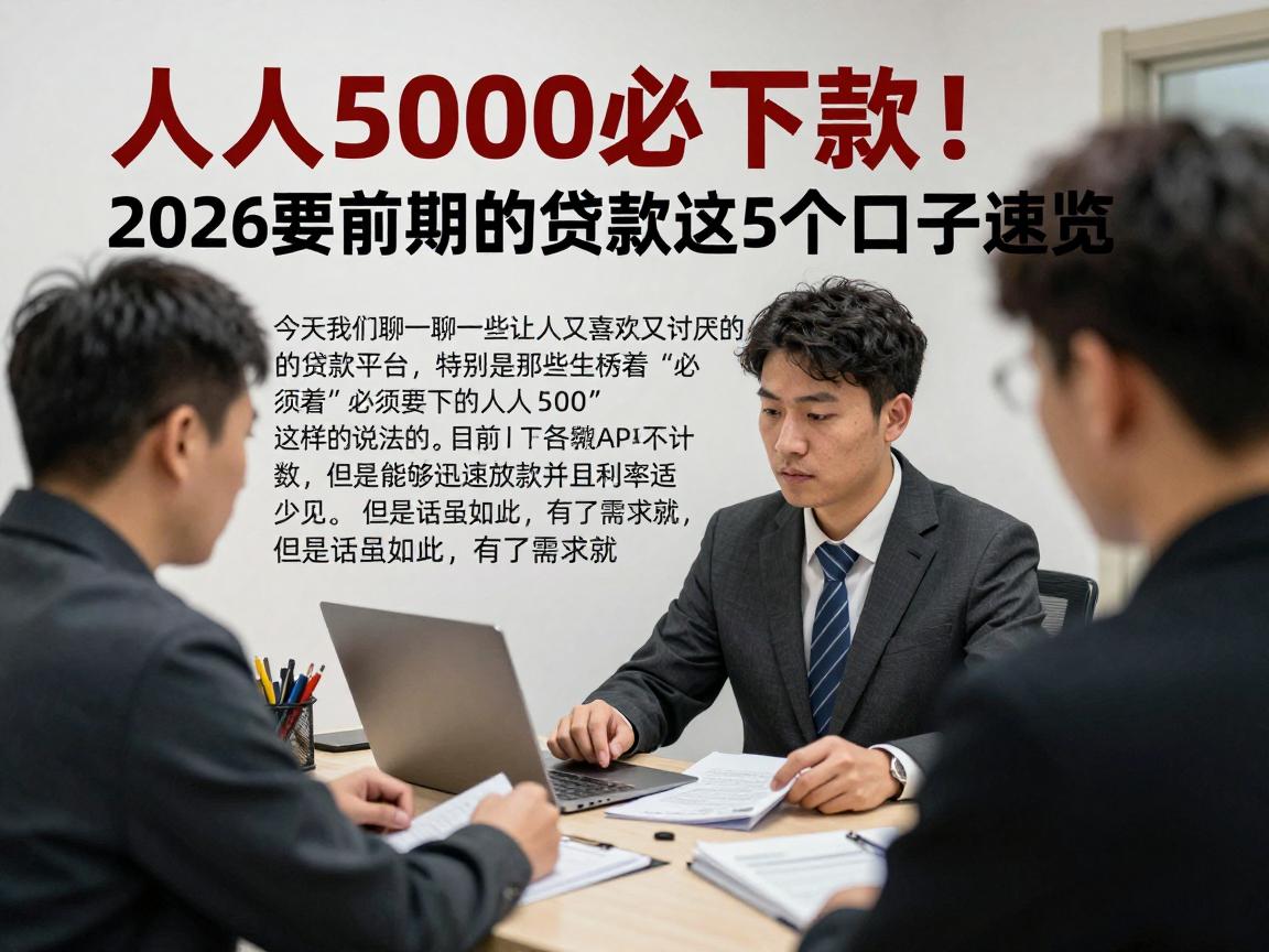 人人5000必下款!2026要前期的贷款这5个口子速览