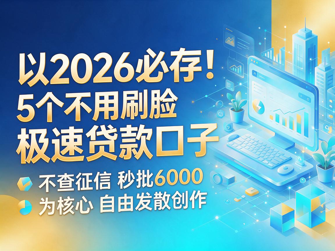 2026必存!5个不用刷脸极速贷款口子,不查征信秒批6000