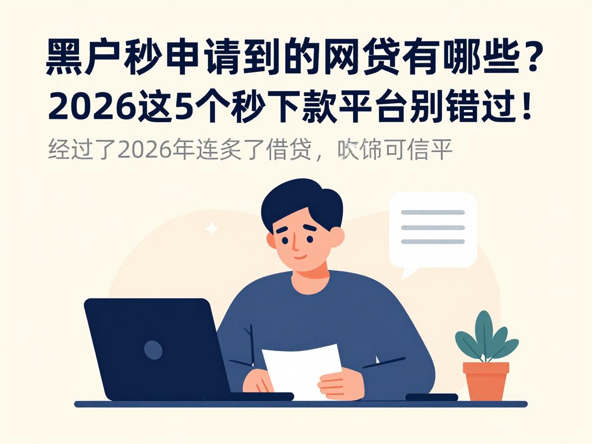 黑户秒申请秒到的网贷有哪些?2026这5个秒下款平台别错过!