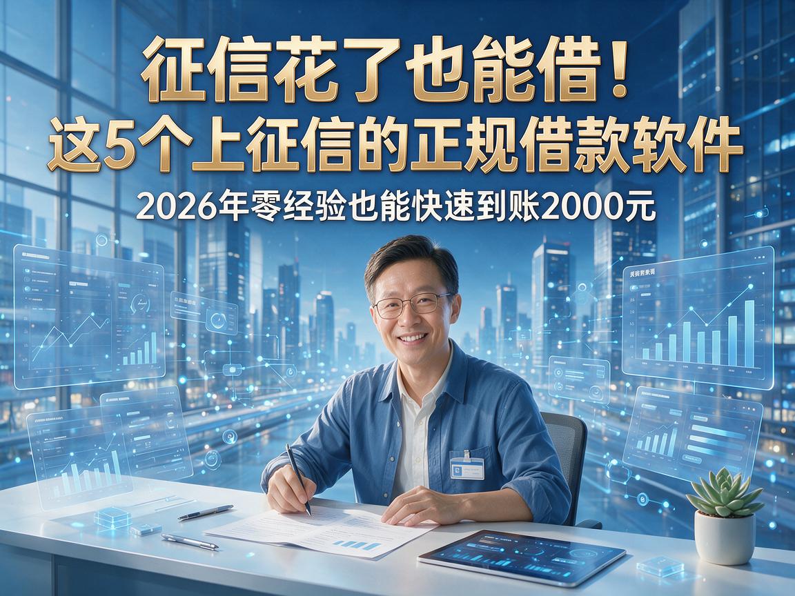 征信花了也能借!这5个上征信的正规借款软件,2026年零经验也能快速到账2000元