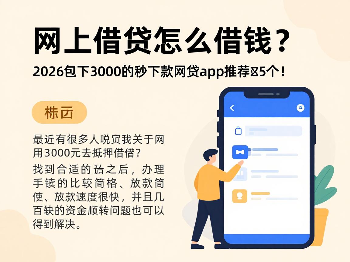 网上借贷怎么借钱?2026包下3000的秒下款网贷app推荐这5个!