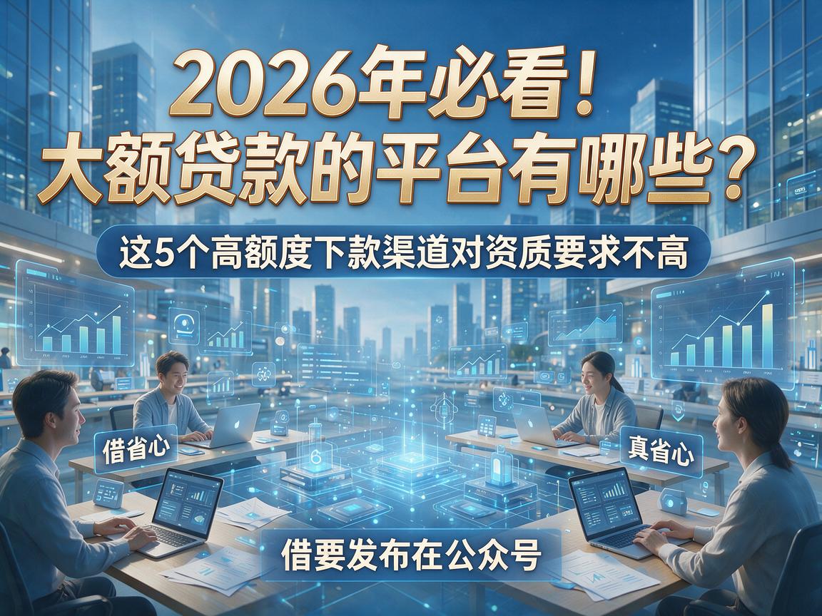 2026年必看！大额贷款的平台有哪些？这5个高额度下款渠道对资质要求不高，借款真省心