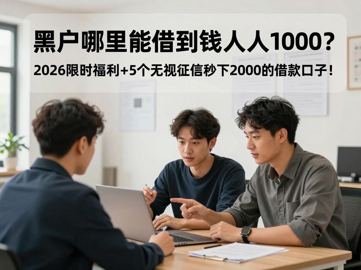 黑户哪里能借到钱人人1000？2026限时福利+5个无视征信秒下2000的借款口子！
