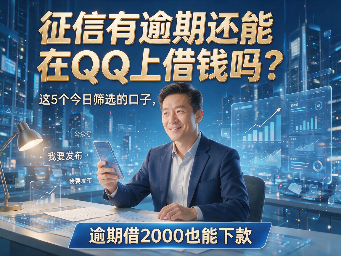 征信有逾期还能在QQ上借钱吗？这5个今日筛选的口子，逾期借2000也能下款