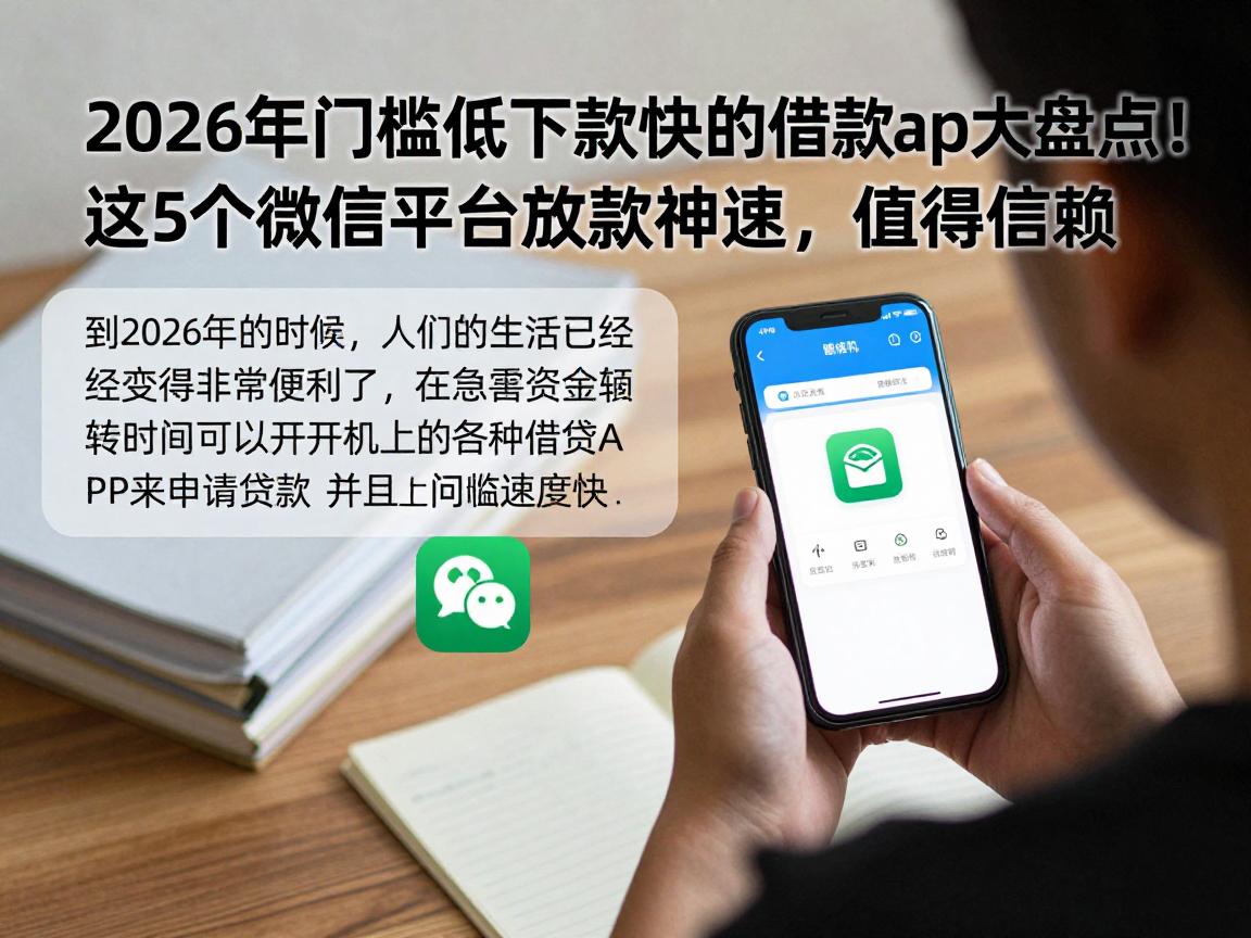 2026年门槛低下款快的借款app大盘点！这5个微信平台放款神速，值得信赖