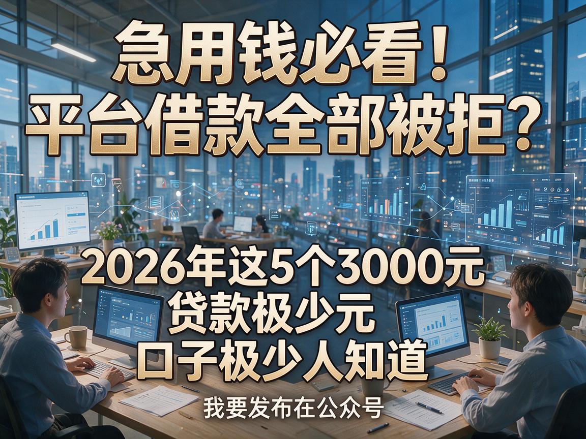 急用钱必看!平台借款全部被拒?2026年这5个3000元口子极少人知道!
