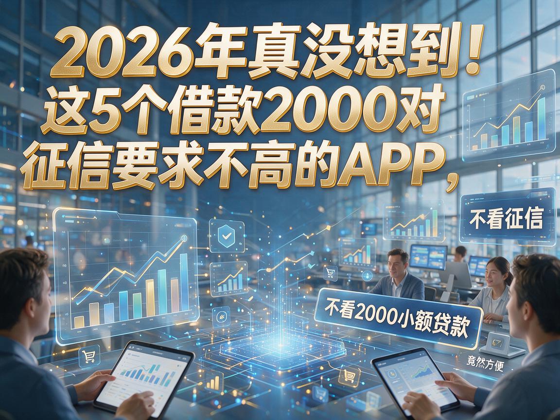2026年真没想到！这5个借款2000对征信要求不高的APP，不看征信2000小额贷款竟然这么方便