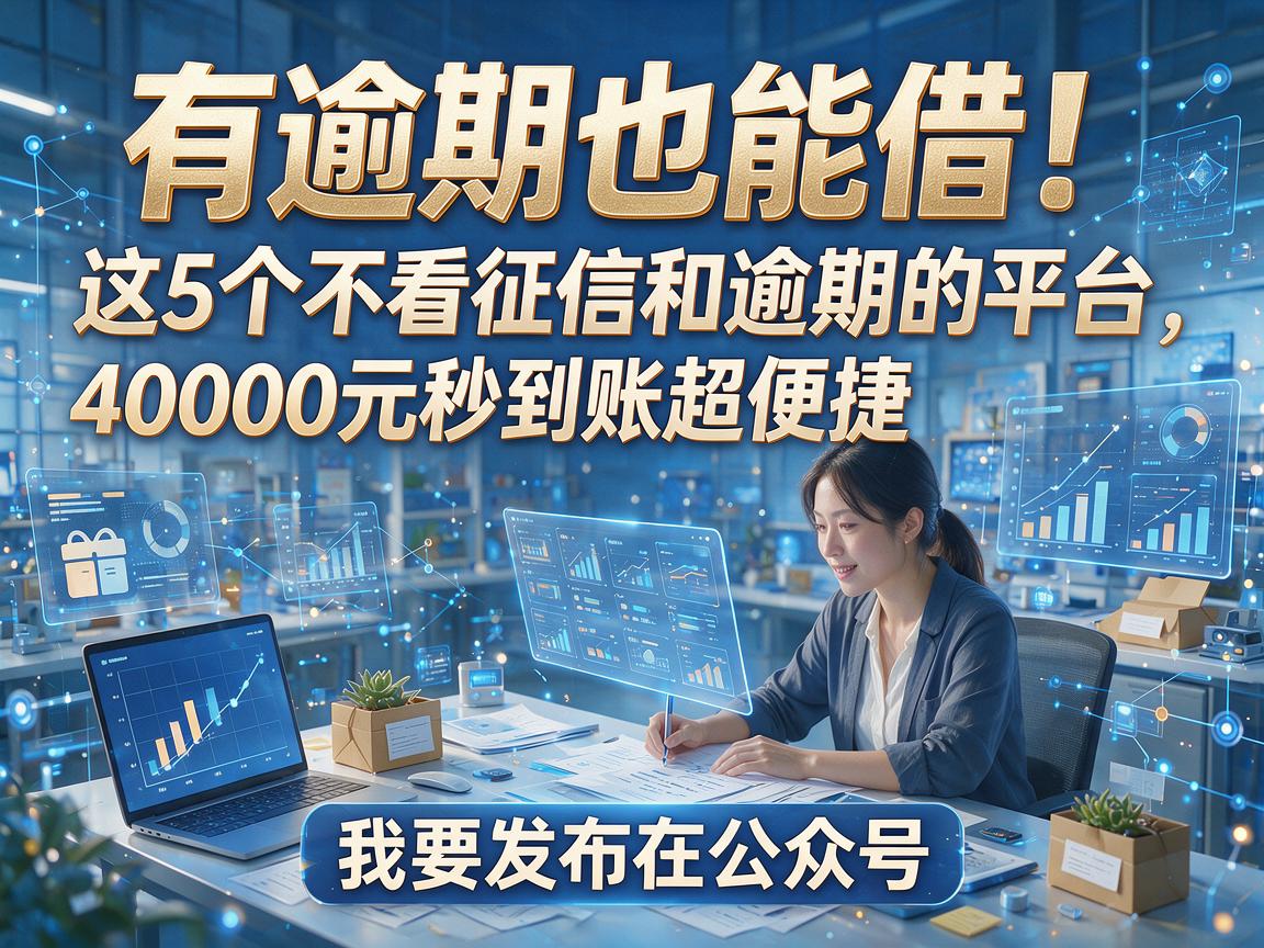 有逾期也能借！这5个不看征信和逾期的平台，4000元秒到账超便捷