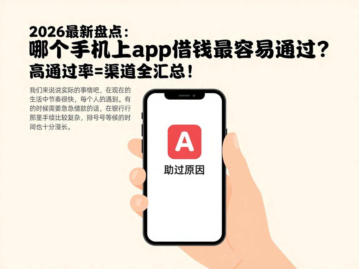 2026最新盘点：哪个手机上app借钱最容易通过？高通过率渠道全汇总！