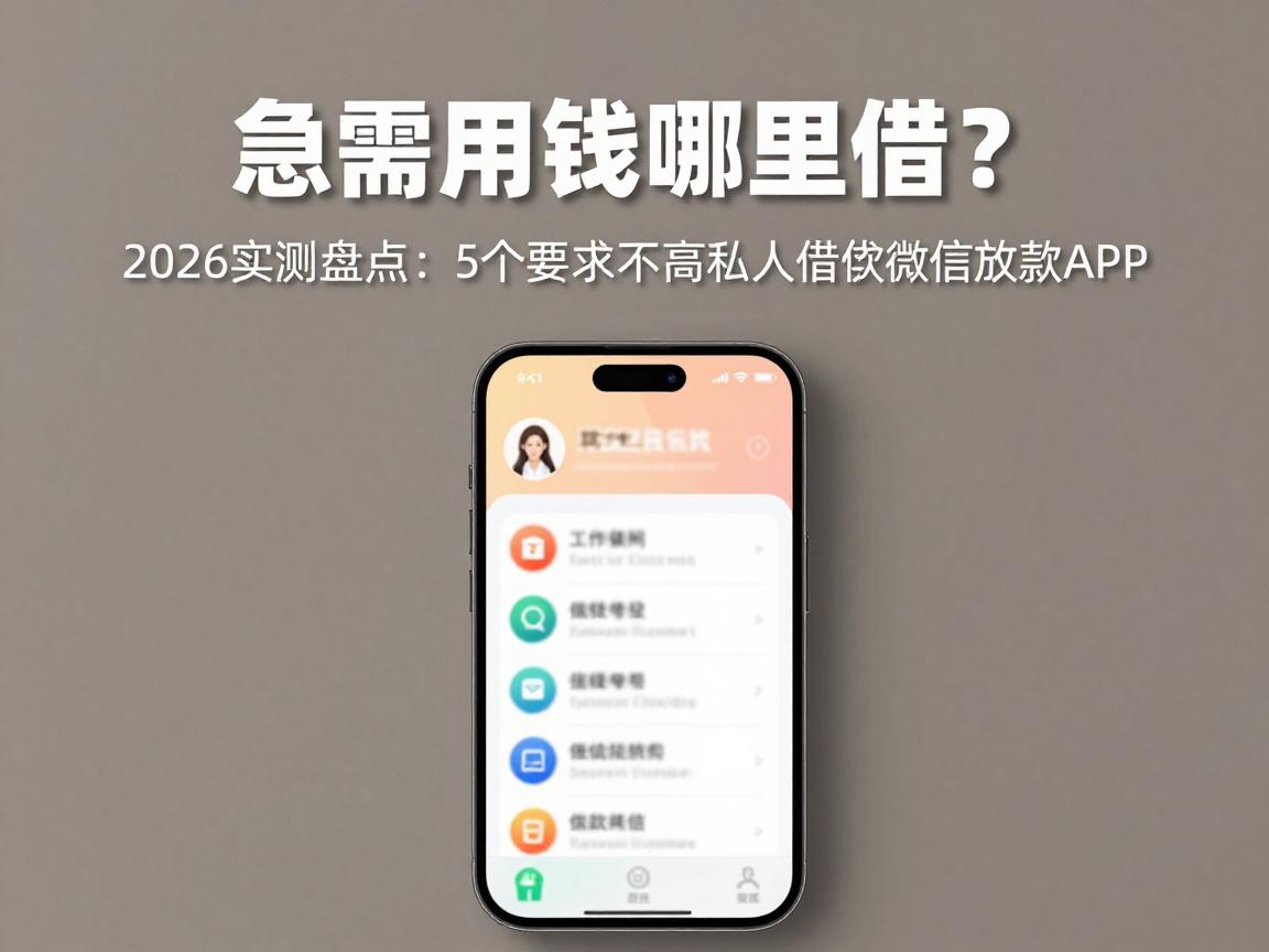 急需用钱哪里借?2026实测盘点:5个要求不高的私人借款微信放款APP,私人贷款平台有哪些全整理