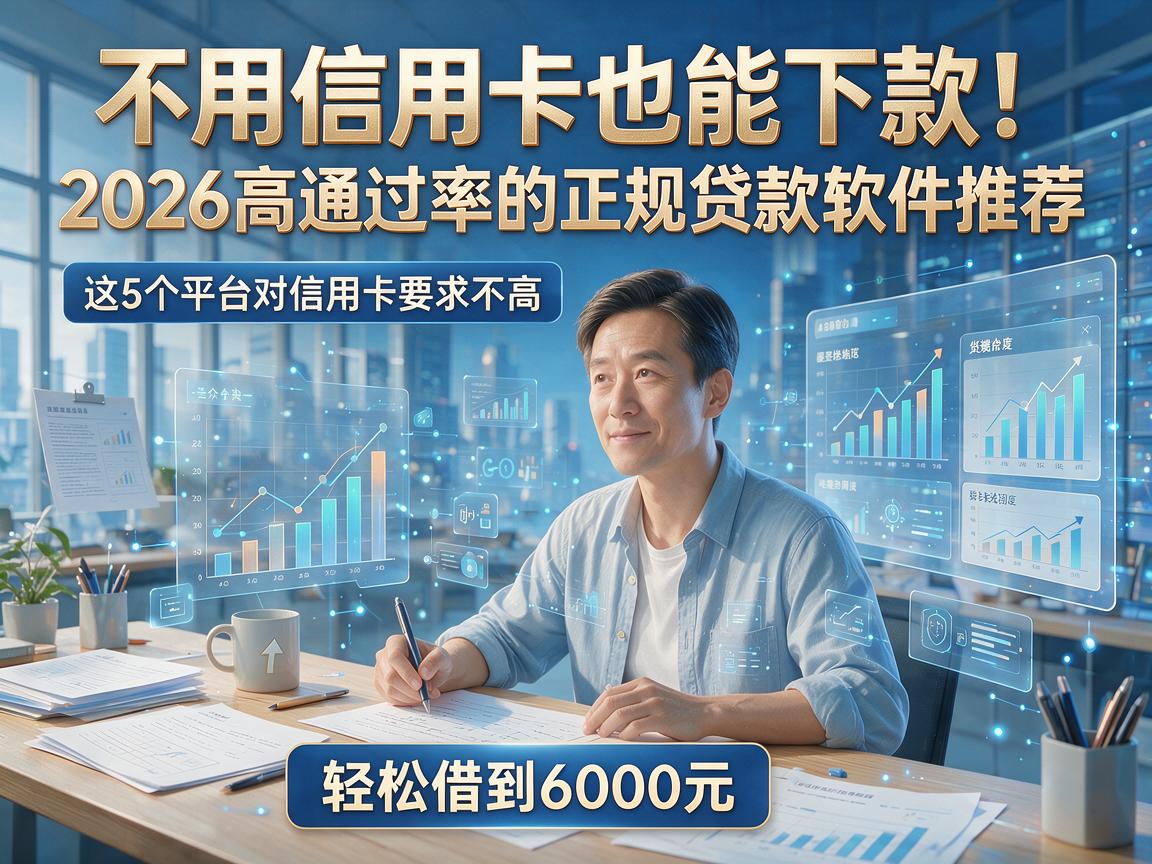 不用信用卡也能下款!2026高通过率的正规贷款软件推荐,这5个平台对信用卡要求不高,轻松借到6000元