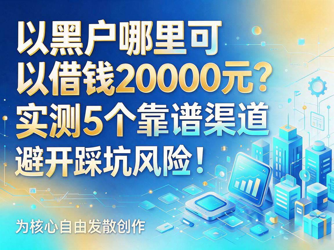 黑户哪里可以借钱20000元?实测5个靠谱渠道,避开踩坑风险!