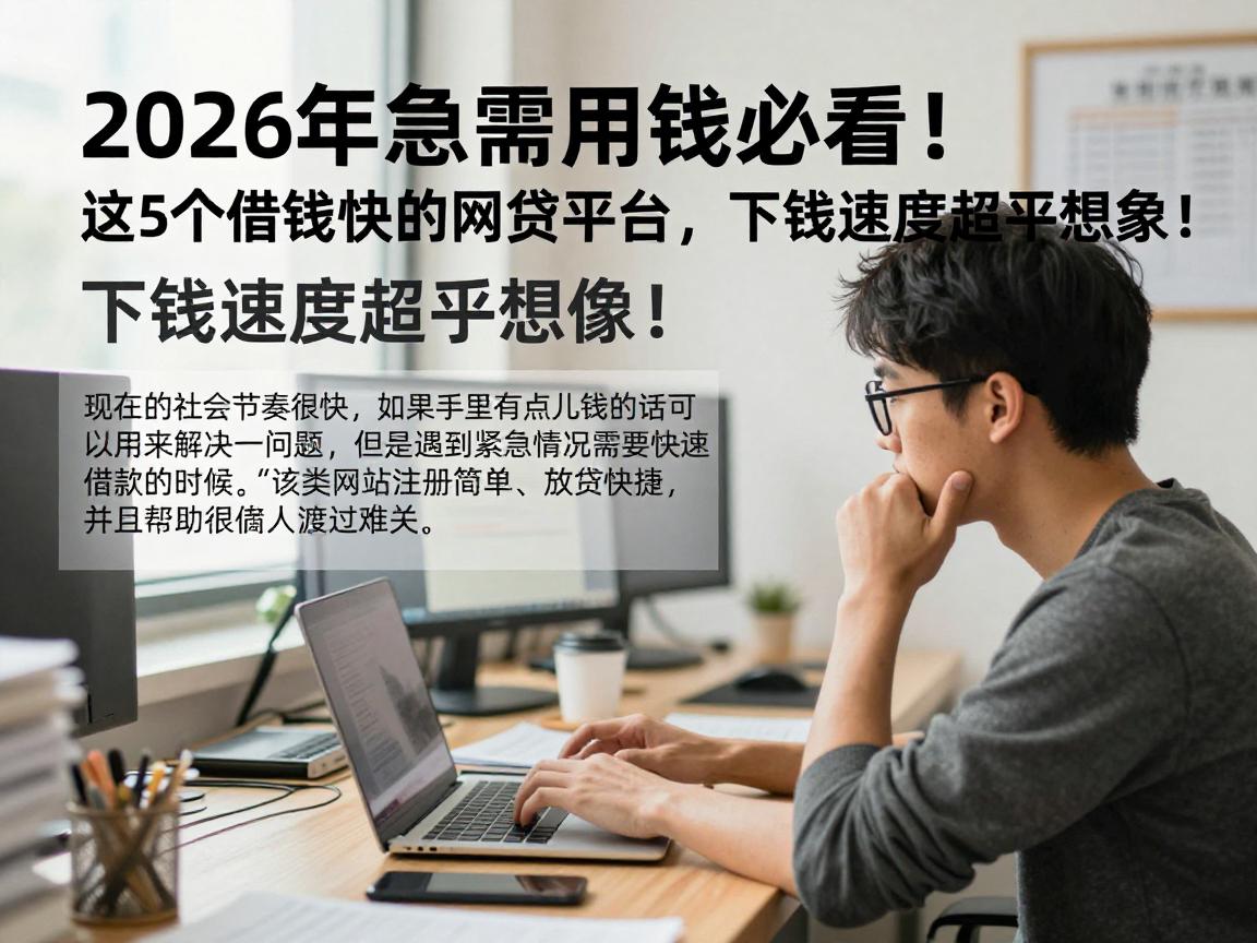 2026年急需用钱必看！这5个借钱快的网贷平台，下款速度超乎想象！