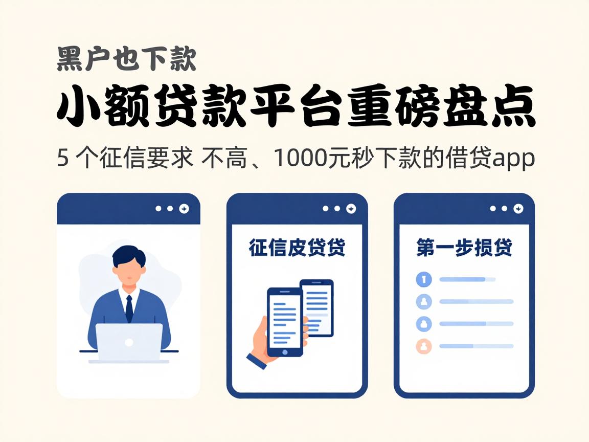 黑户也下款的小额贷款平台重磅盘点！2026最新公布5个征信要求不高、1000元秒下款的借钱app