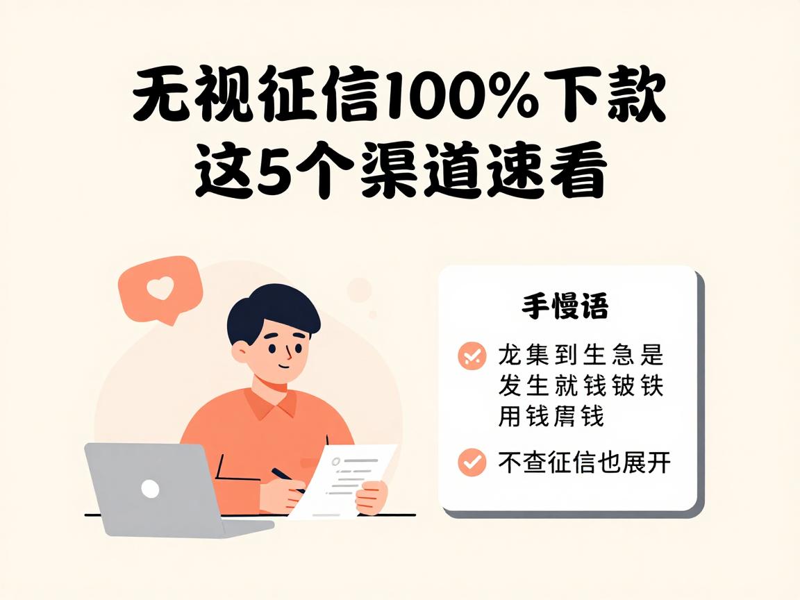 无视征信100%下款!这5个渠道速看,手慢无