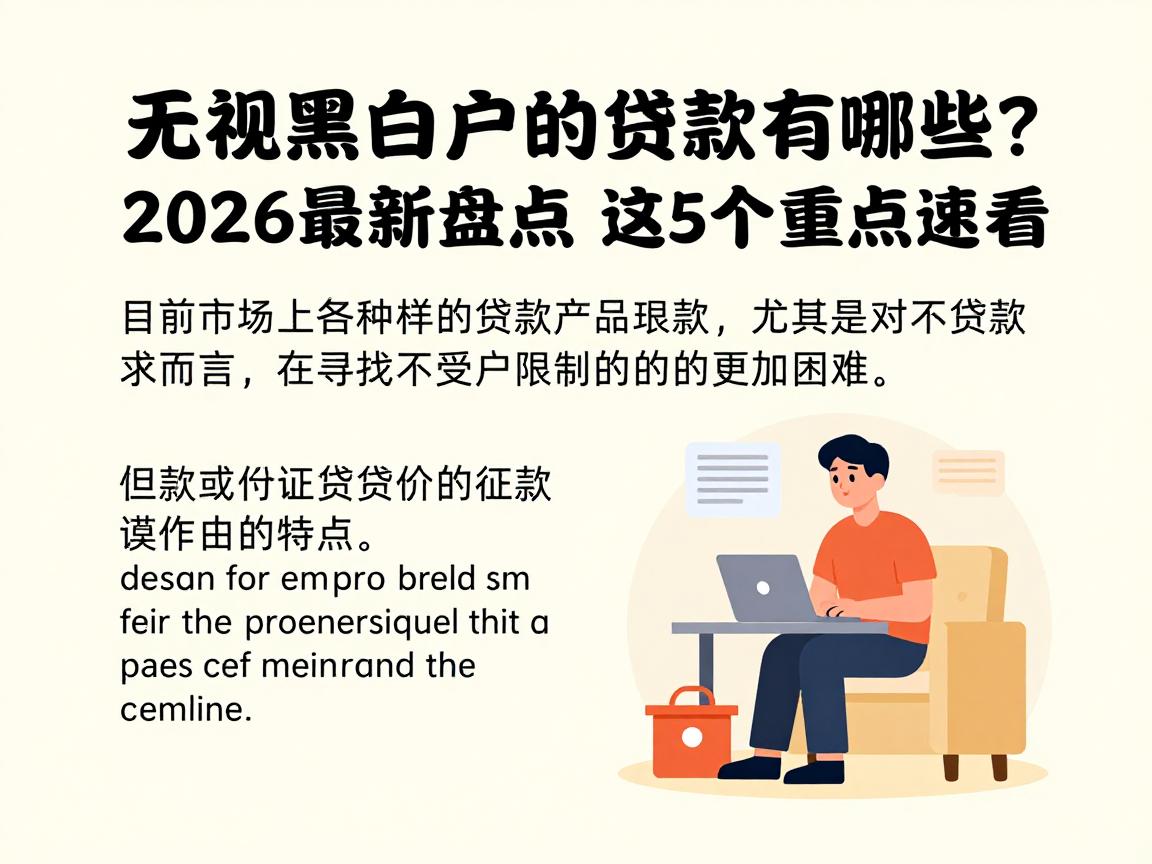无视黑白户的贷款有哪些?2026最新盘点,这5个重点速看!