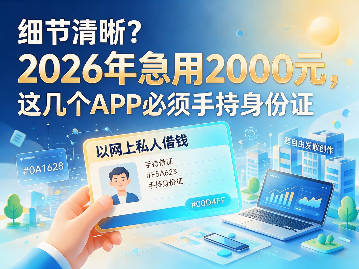 网上私人借钱要手持身份证？2026年急用2000元，这几个APP必须手持身份证才能借