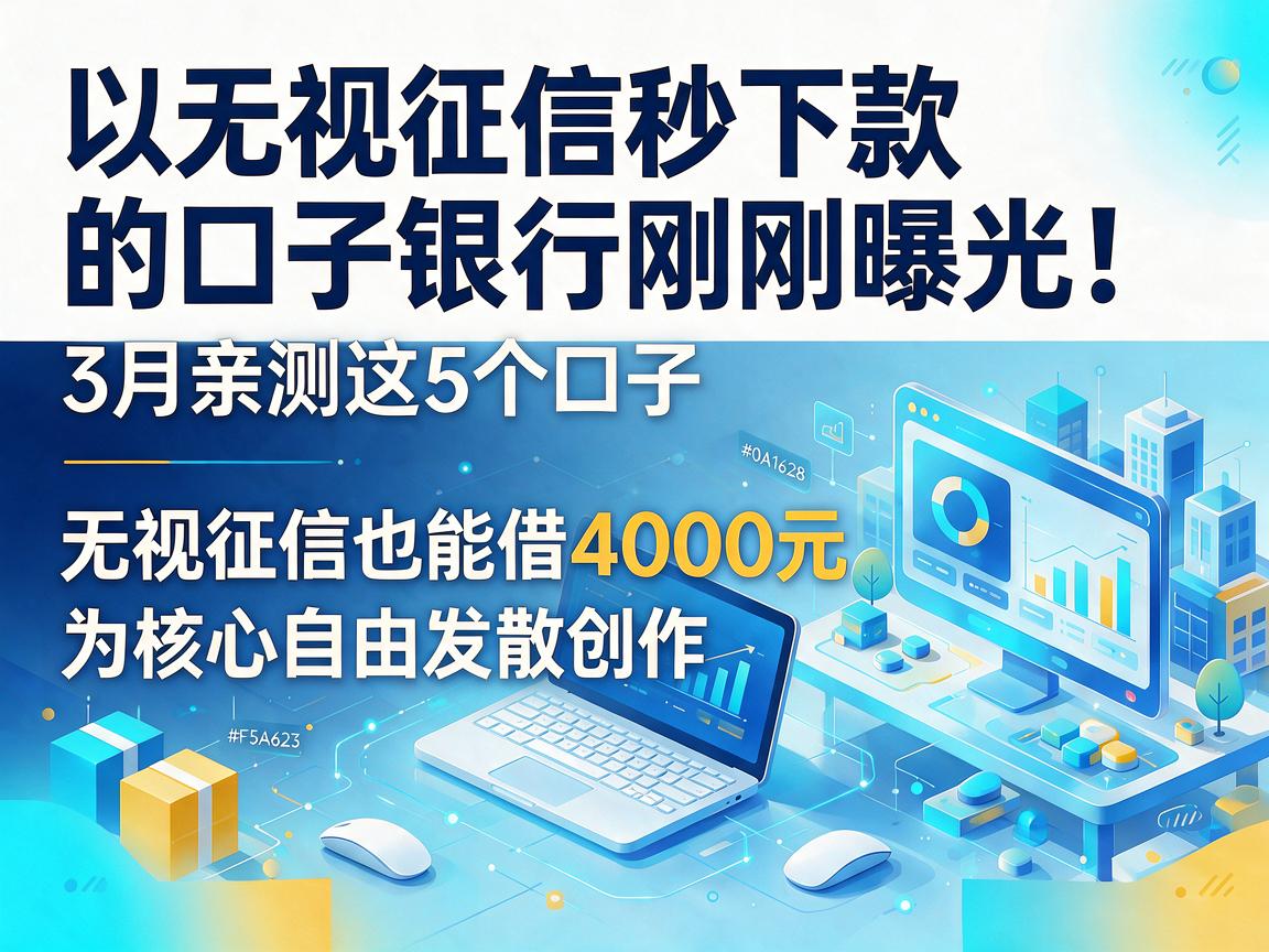 无视征信秒下款的口子银行刚刚曝光！3月亲测这5个口子，无视征信也能借4000元