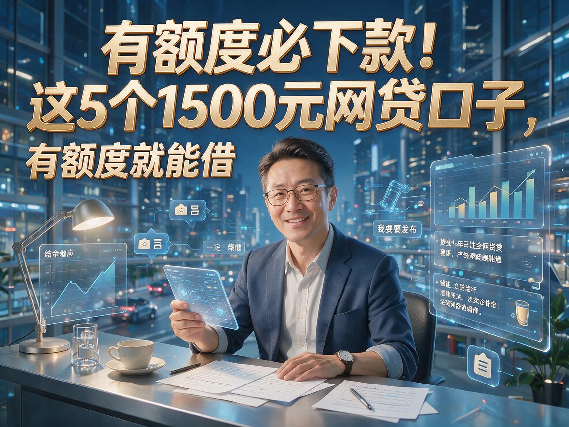 有额度必下款!这5个1500元网贷口子,有额度就能借!
