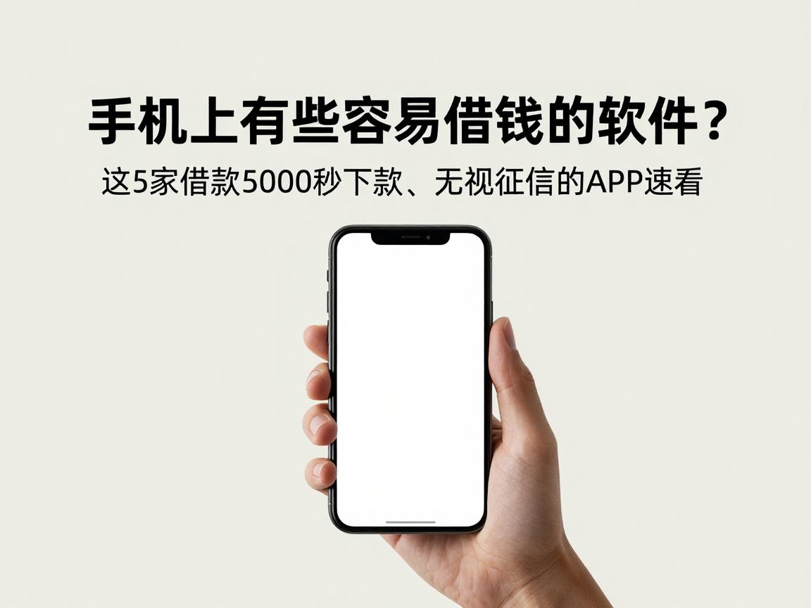手机上有哪些容易借钱的软件？这5家借款5000秒下款、无视征信的APP速看
