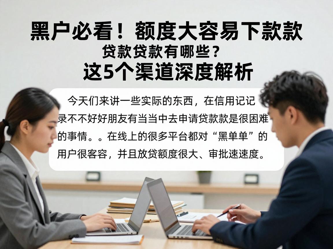 黑户必看！额度大容易下款的贷款有哪些？这5个渠道深度解析！
