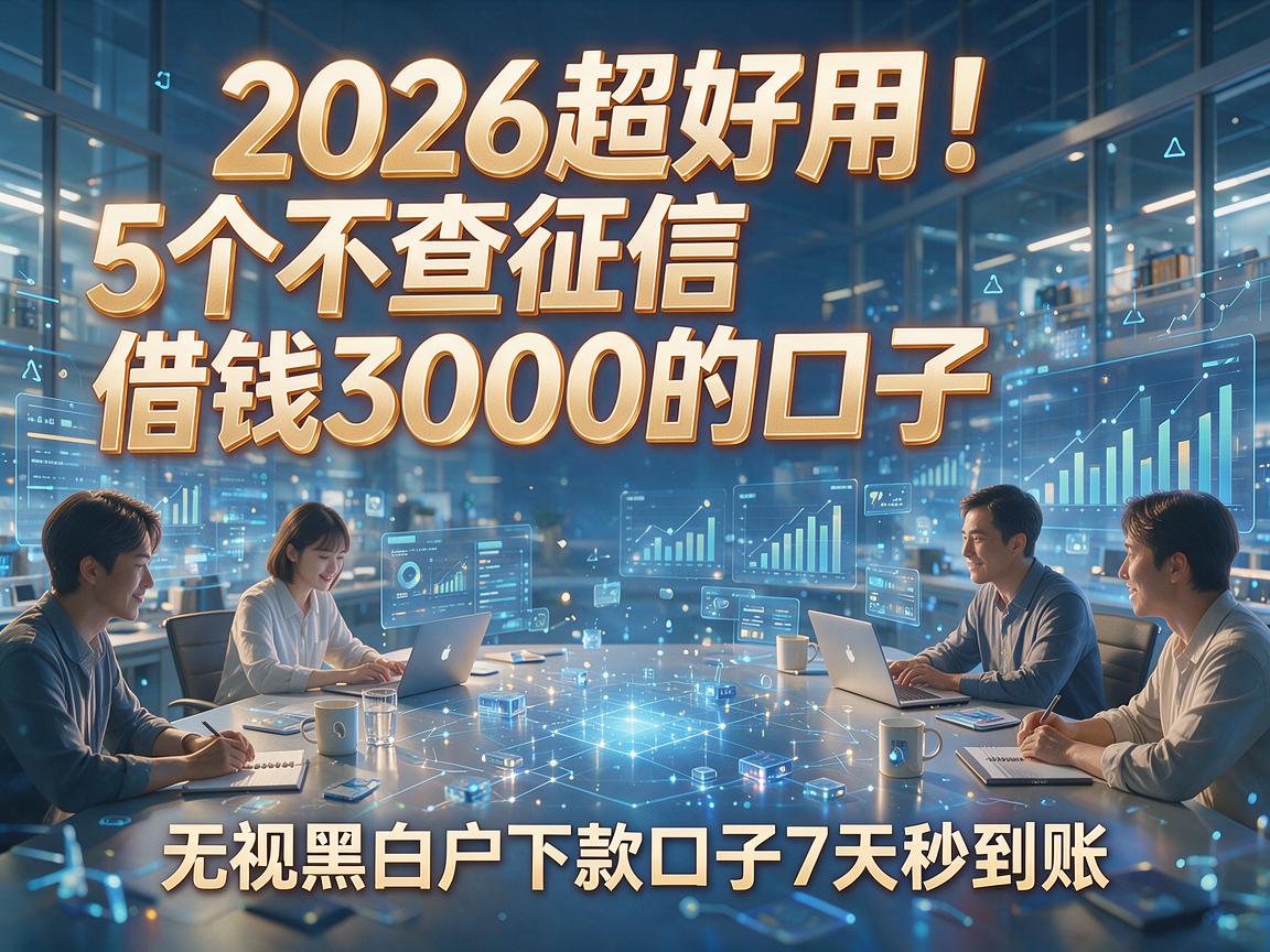 2026超好用!5个不查征信借钱3000的口子,无视黑白户下款口子7天秒到账