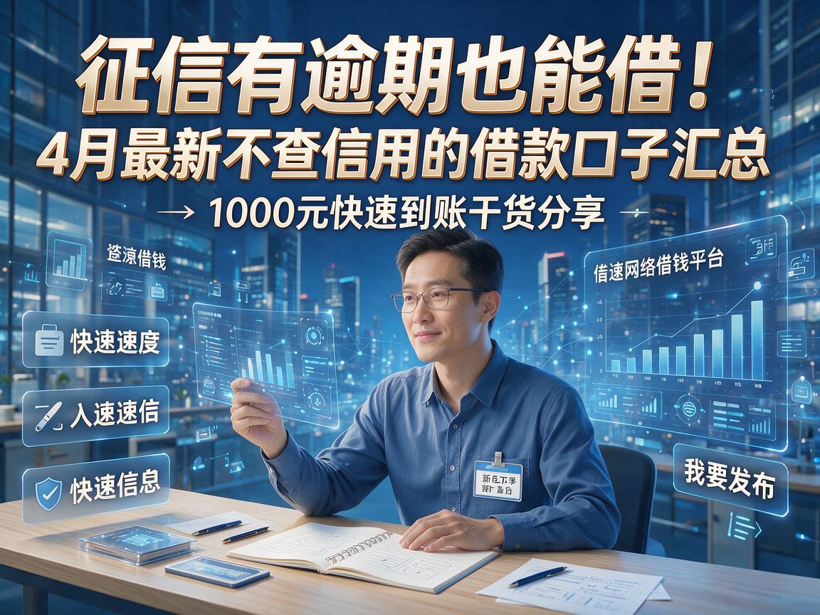 征信有逾期也能借!4月最新不查信用的借款口子汇总,1000元快速到账干货分享!