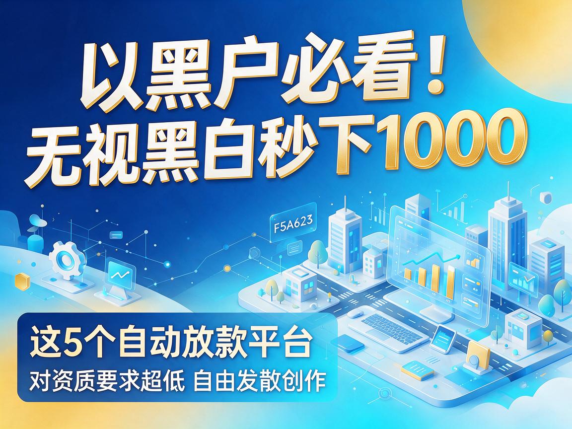黑户必看!无视黑白秒下1000,这5个自动放款平台对资质要求超低