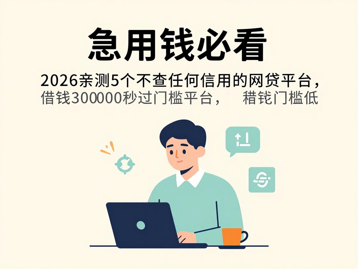 急用钱必看!2026亲测5个不查任何信用的网贷平台,借钱30000秒过门槛低