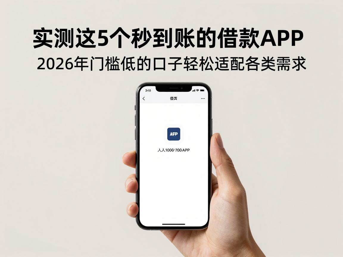 实测这5个秒到账的借款APP,人人1000起步,2026年门槛低的口子轻松适配各类需求