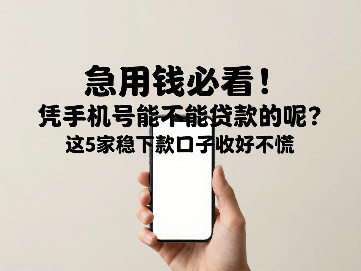 急用钱必看!凭手机号怎么能贷款的呢?这5家稳下款口子收好不慌