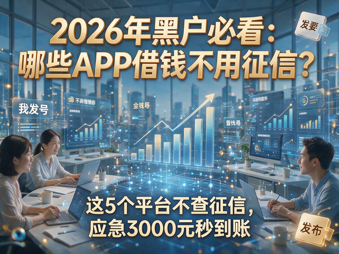 2026年黑户必看：哪些APP借钱不用征信？这5个平台不查征信，应急3000元秒到账！