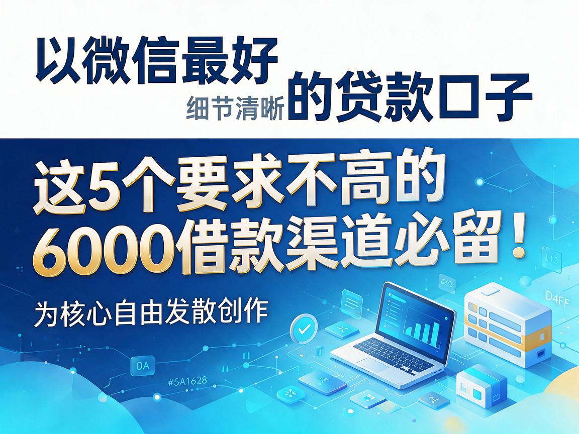 微信最好的贷款口子,这5个要求不高的6000借款渠道必留!