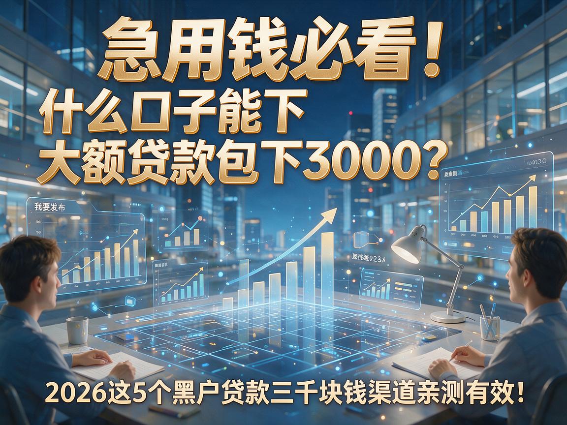 急用钱必看!什么口子能下大额贷款包下3000?2026这5个黑户贷款三千块钱渠道亲测有效!