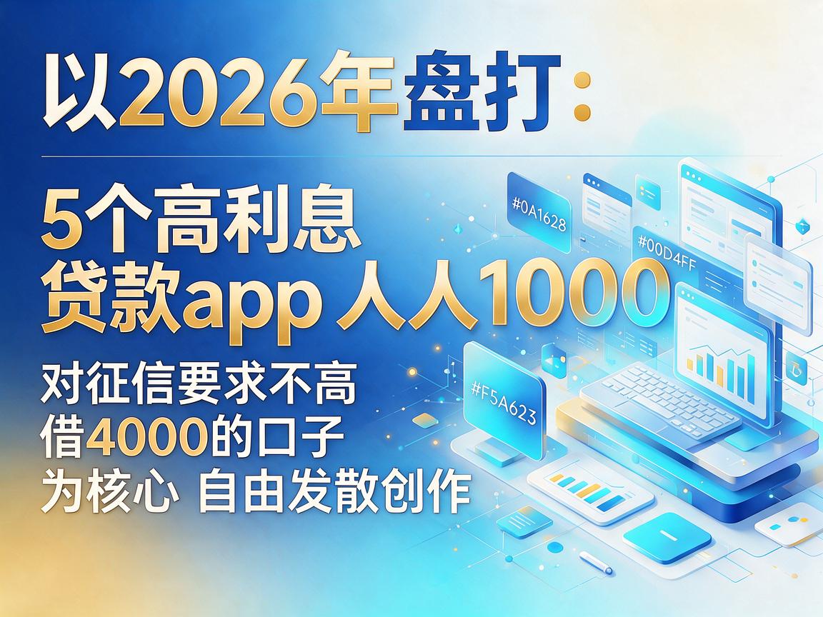 2026年盘点:5个高利息贷款app人人1000,对征信要求不高借4000的口子