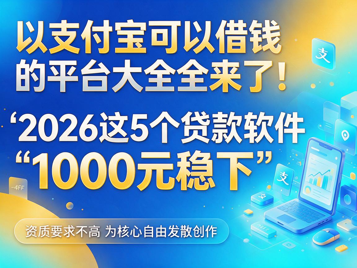 支付宝可以借钱的平台大全来了!2026这5个贷款软件1000元稳下,资质要求不高