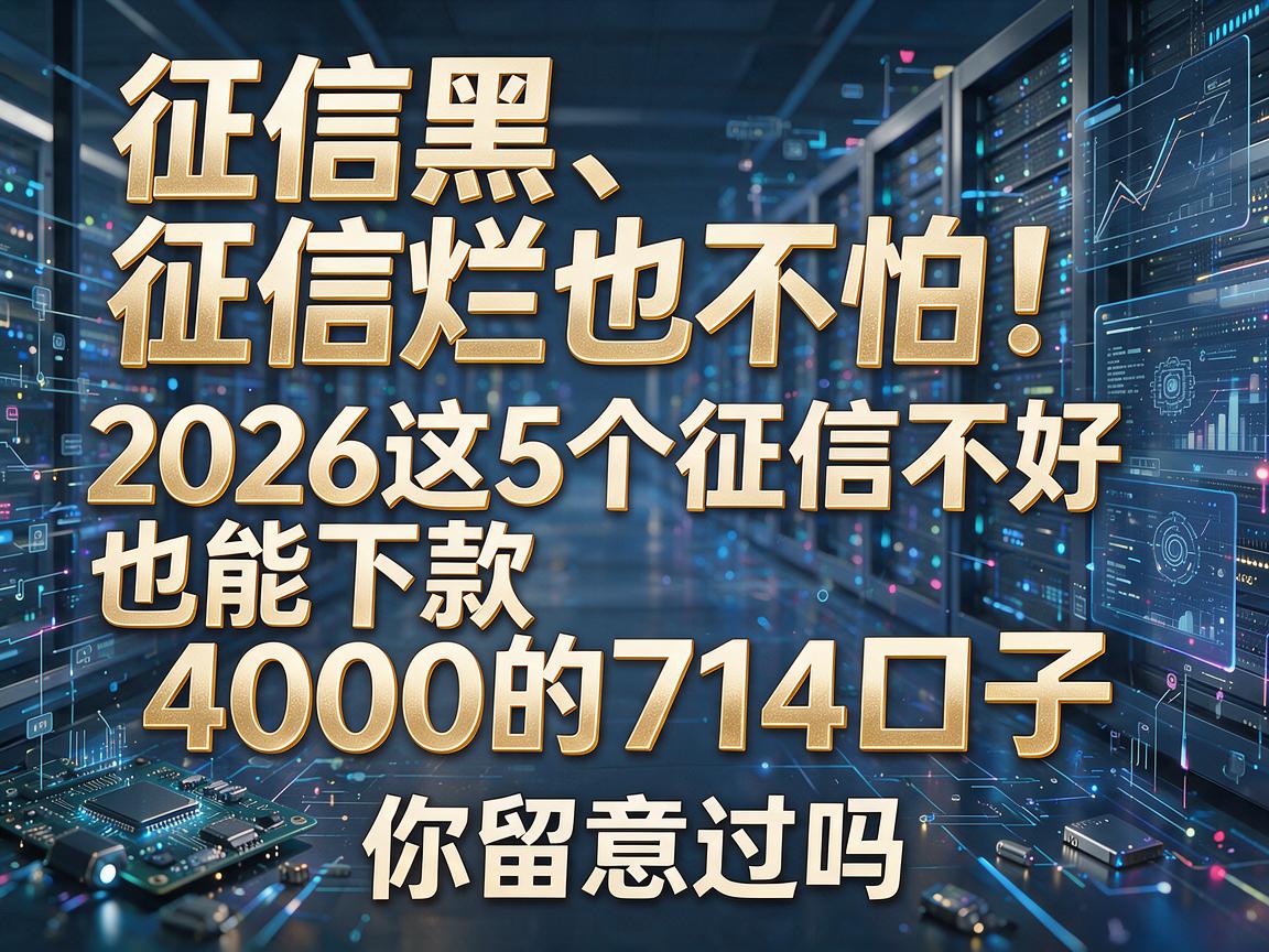 征信黑、征信烂也不怕!2026这5个征信不好也能下款4000的714口子,你留意过吗?