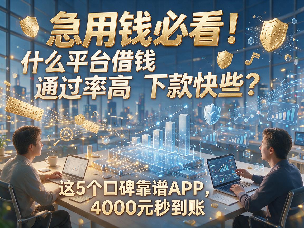 急用钱必看!什么平台借钱通过率高下款快些?这5个口碑靠谱APP,4000元秒到账!