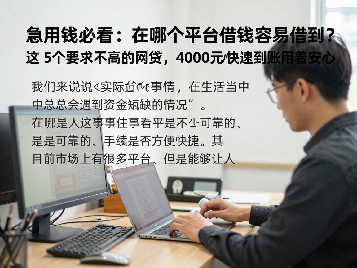 急用钱必看：在哪个平台借钱容易借到？这5个要求不高的网贷，4000元快速到账用着安心