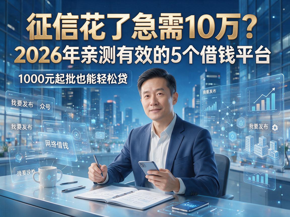 征信花了急需10万？2026年亲测有效的5个借钱平台，1000元起批也能轻松贷！