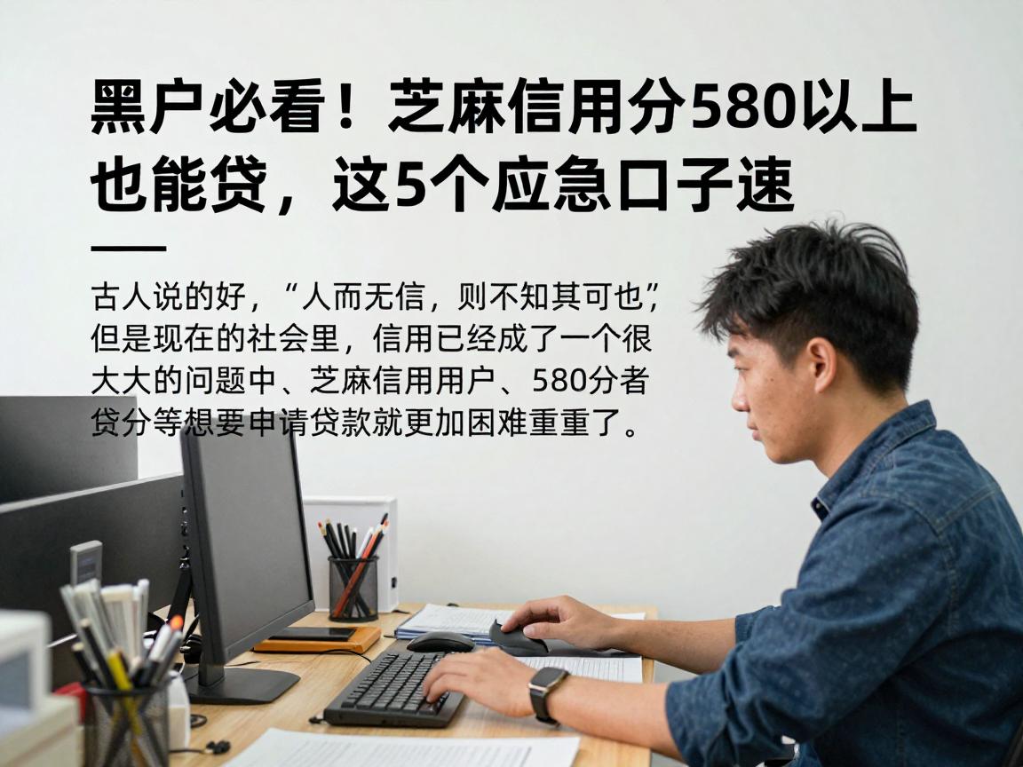 黑户必看！芝麻信用分580以上也能贷，这5个应急口子速收