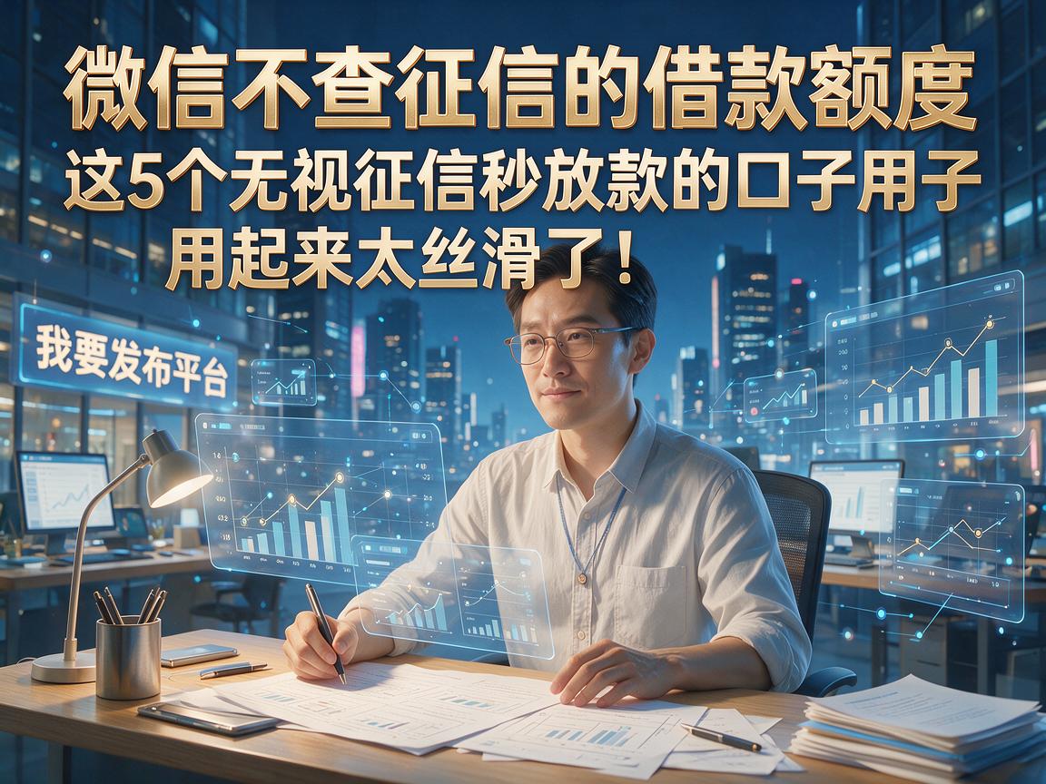 微信不查征信的借款额度，这5个无视征信秒放款的口子用起来太丝滑了！
