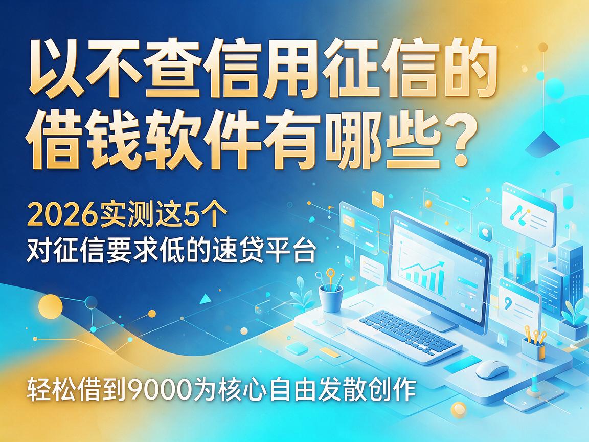 不查信用征信的借钱软件有哪些?2026实测这5个对征信要求低的速贷平台,轻松借到9000