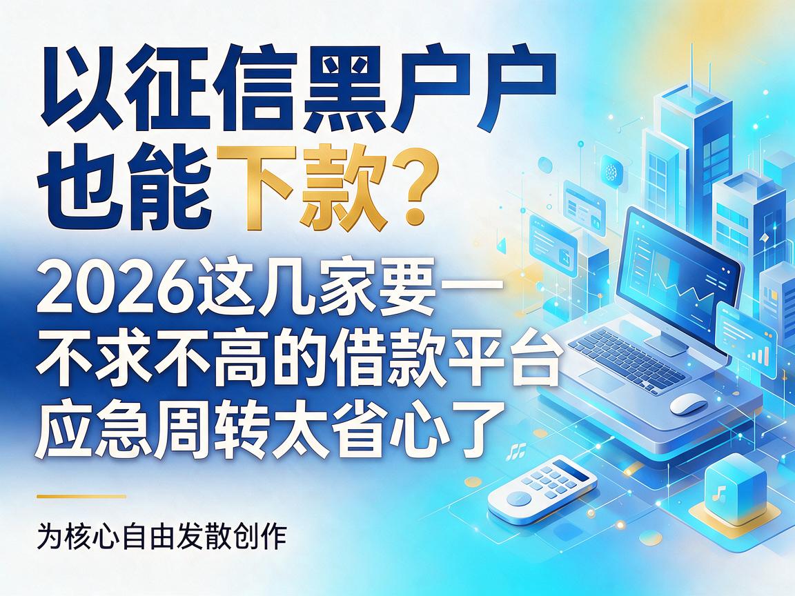 征信黑户也能下款？2026这几家要求不高的借款平台，应急周转太省心了