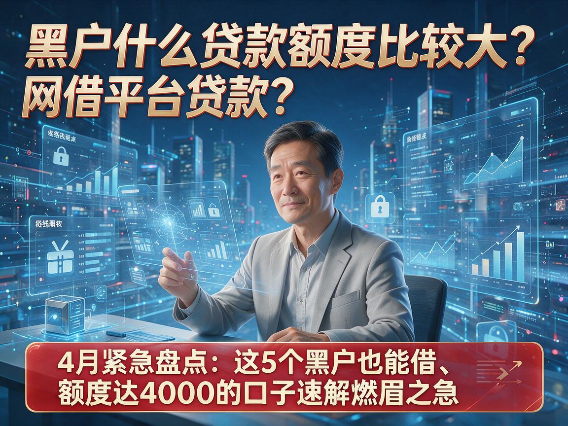 黑户什么贷款额度比较大？4月紧急盘点：这5个黑户也能借、额度达4000的口子速解燃眉之急