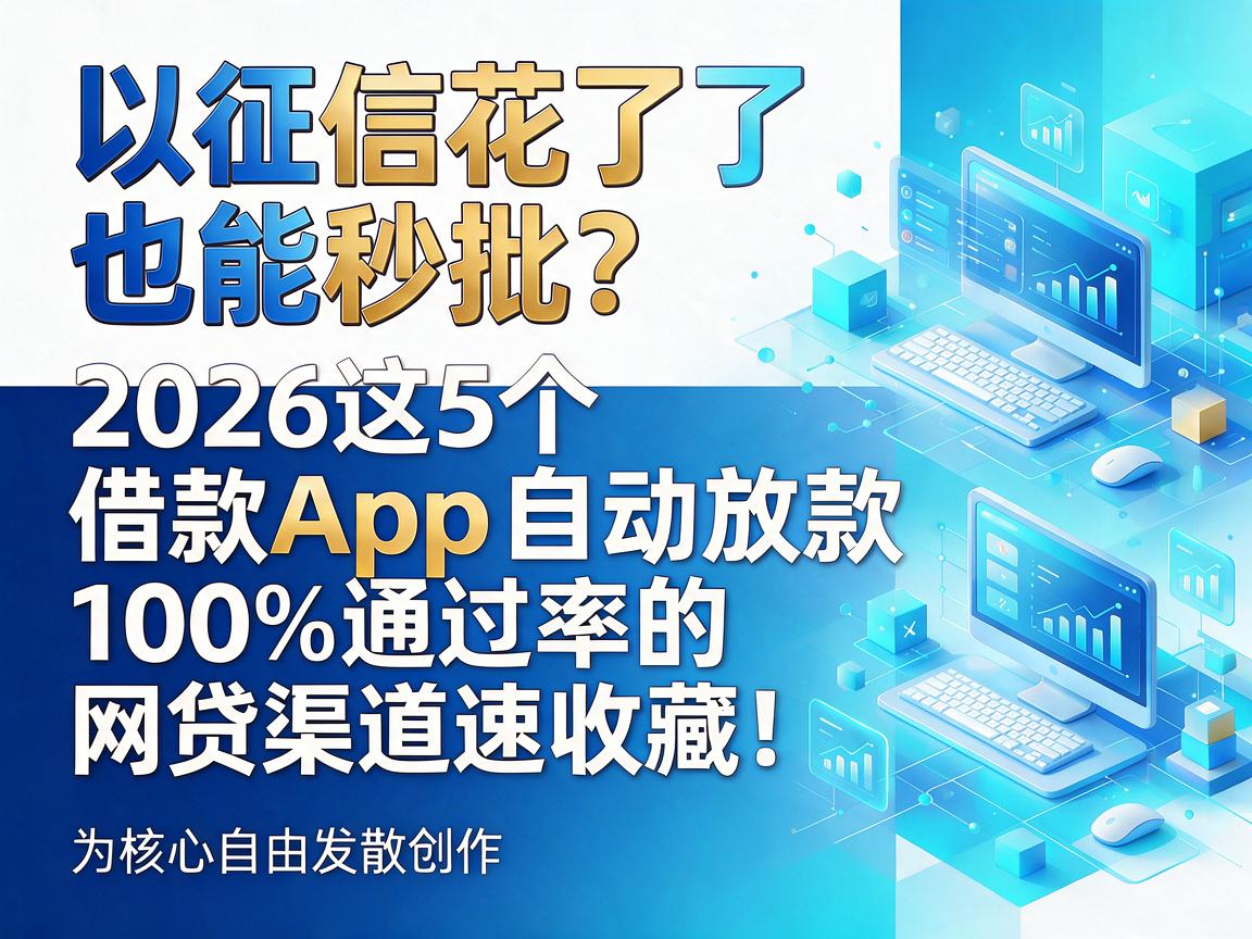 征信花了也能秒批?2026这5个借款App自动放款,100%通过率的网贷渠道速收藏!